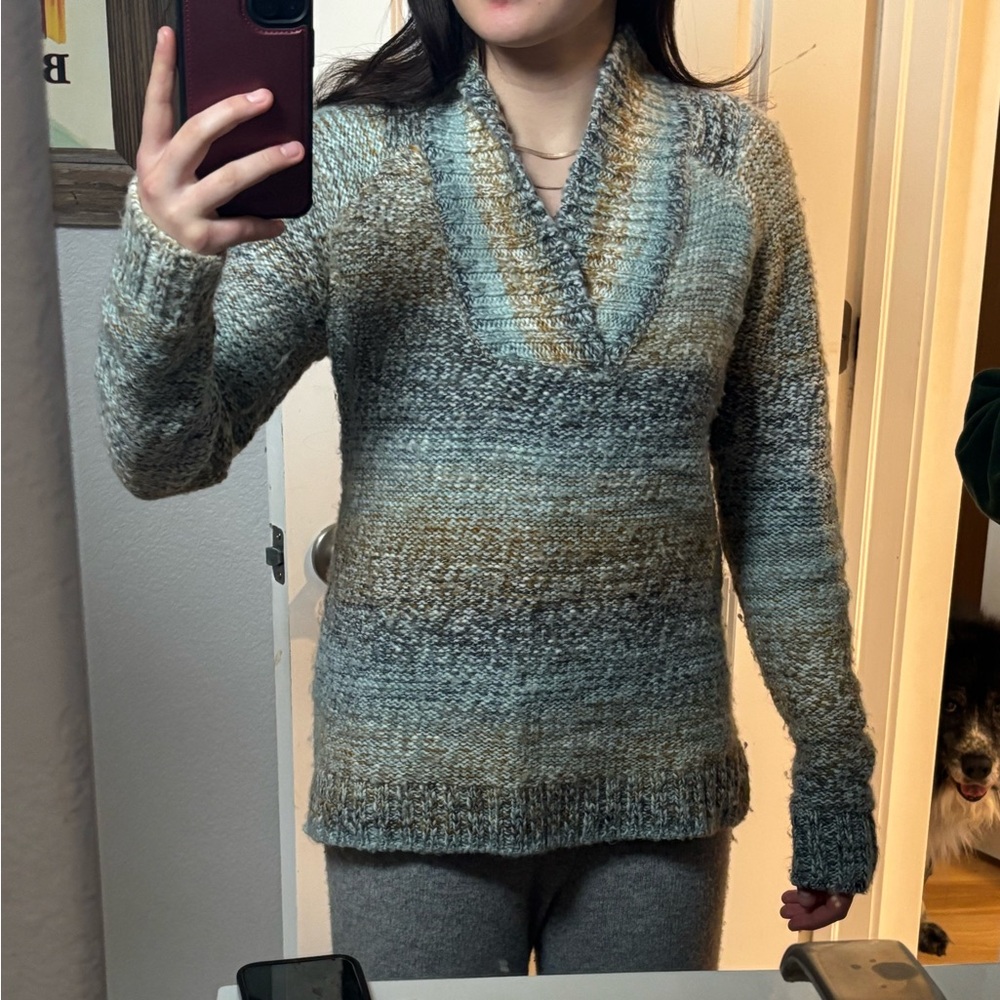 Prana Knit Sweater with Cozy Shawl Collar